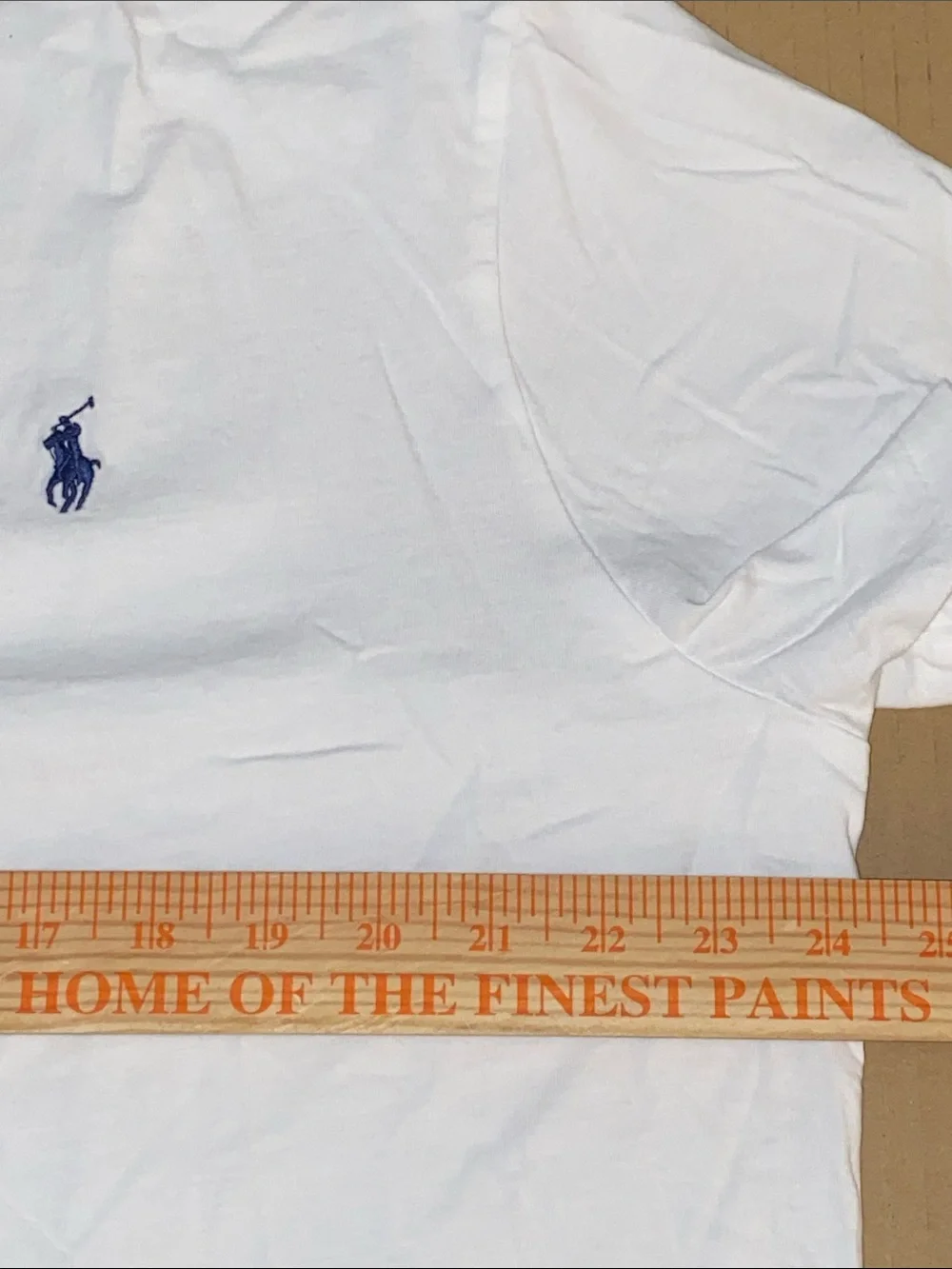 Polo by Ralph Lauren White V-Neck Tee with Navy Pony Size XL